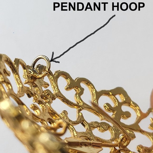 Gold Tone Brooch and Pendant Filigree UNIQUE Statement Pendant Pin - Picture 6 of 15